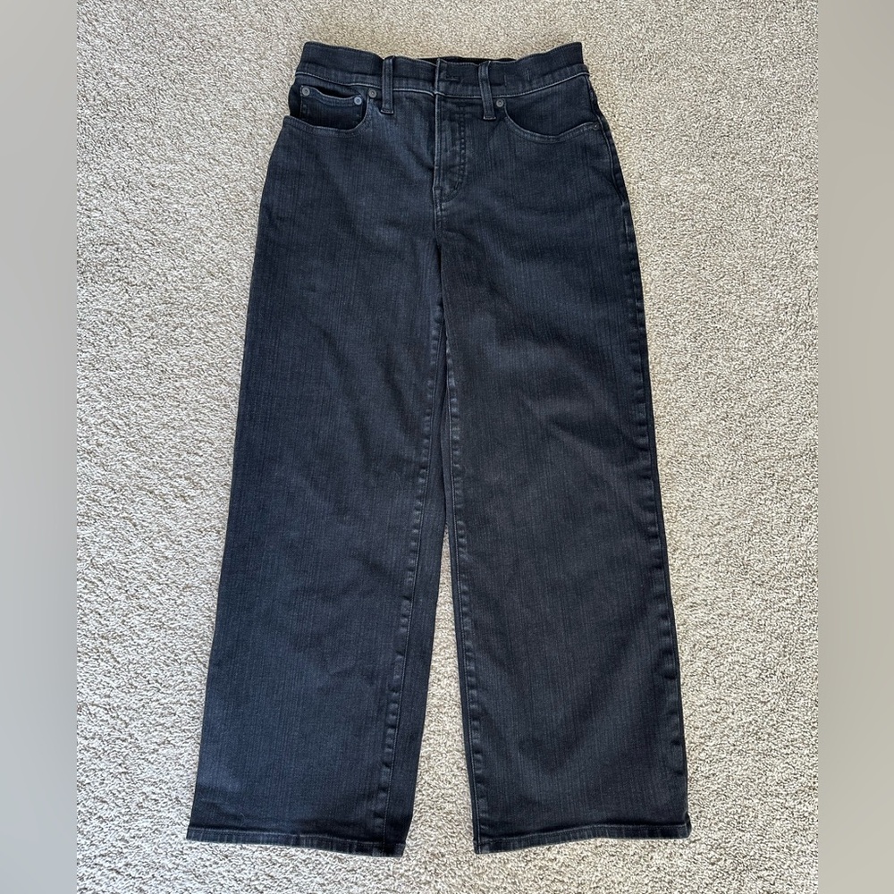 Madewell Petite Perfect Vintage Wide Leg Jean, Black (28P)